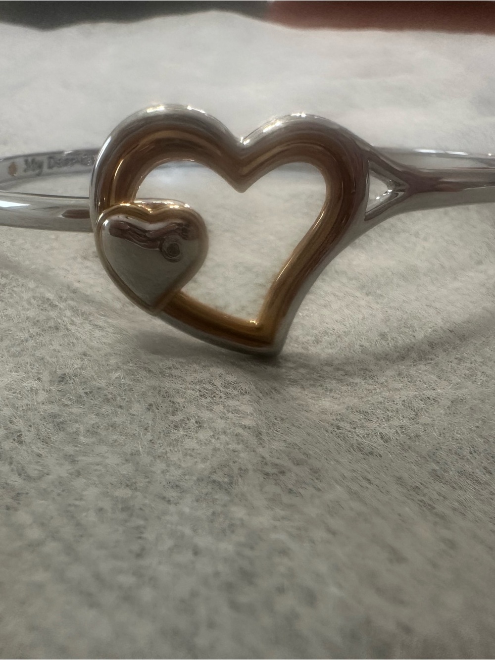 The Bradford Exchange Two-Tone Heart Bypass Bracelet - Silver and Gold